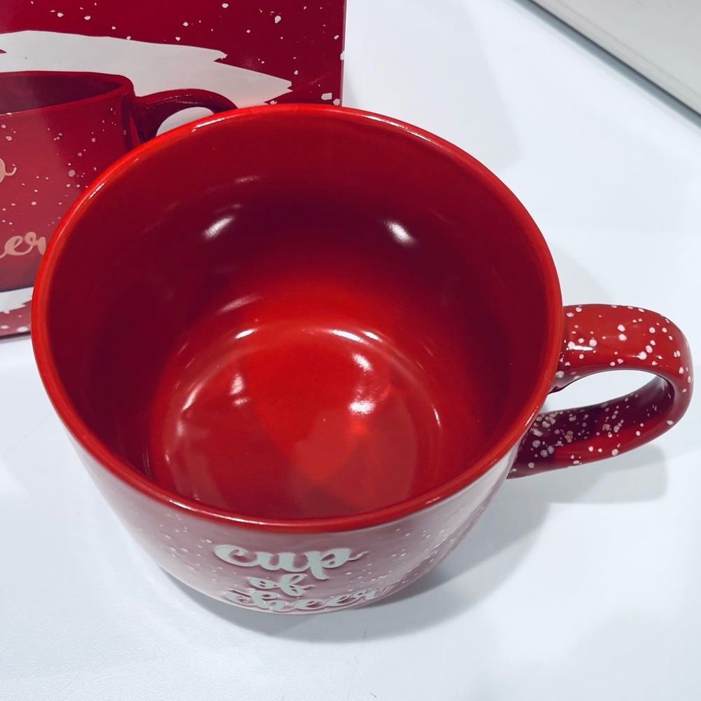 NEW! Red “Cup of Cheer” Mug New In Box - Picture 7 of 14